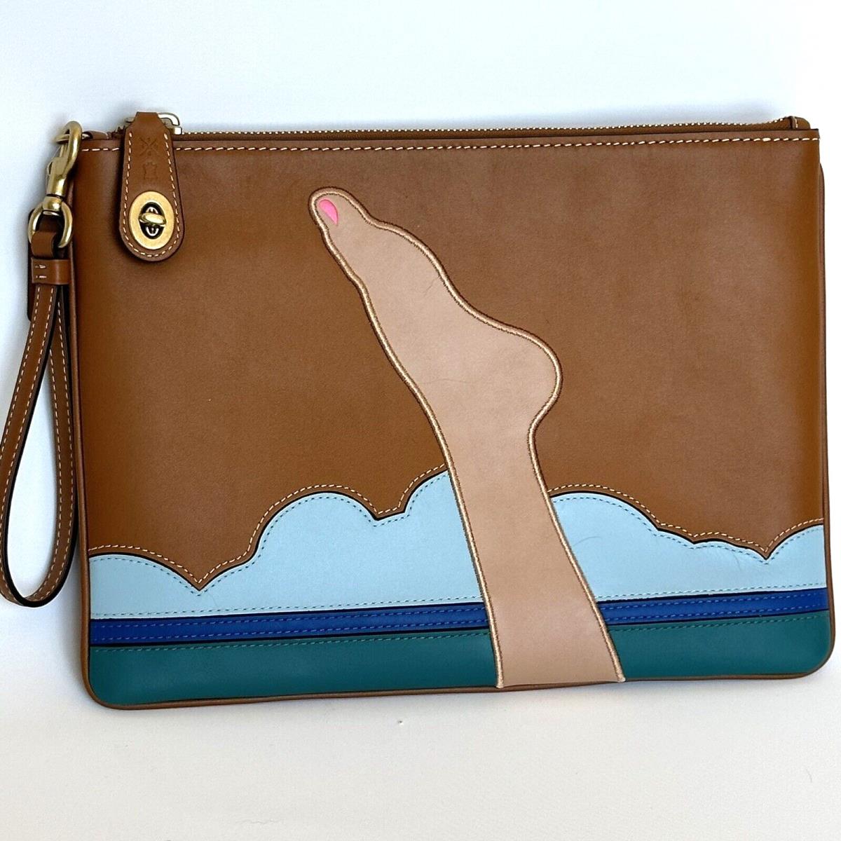 Coach X Tom Wesselmann Large Turnlock Wristlet Glove-tanned Leather Ltd Edition