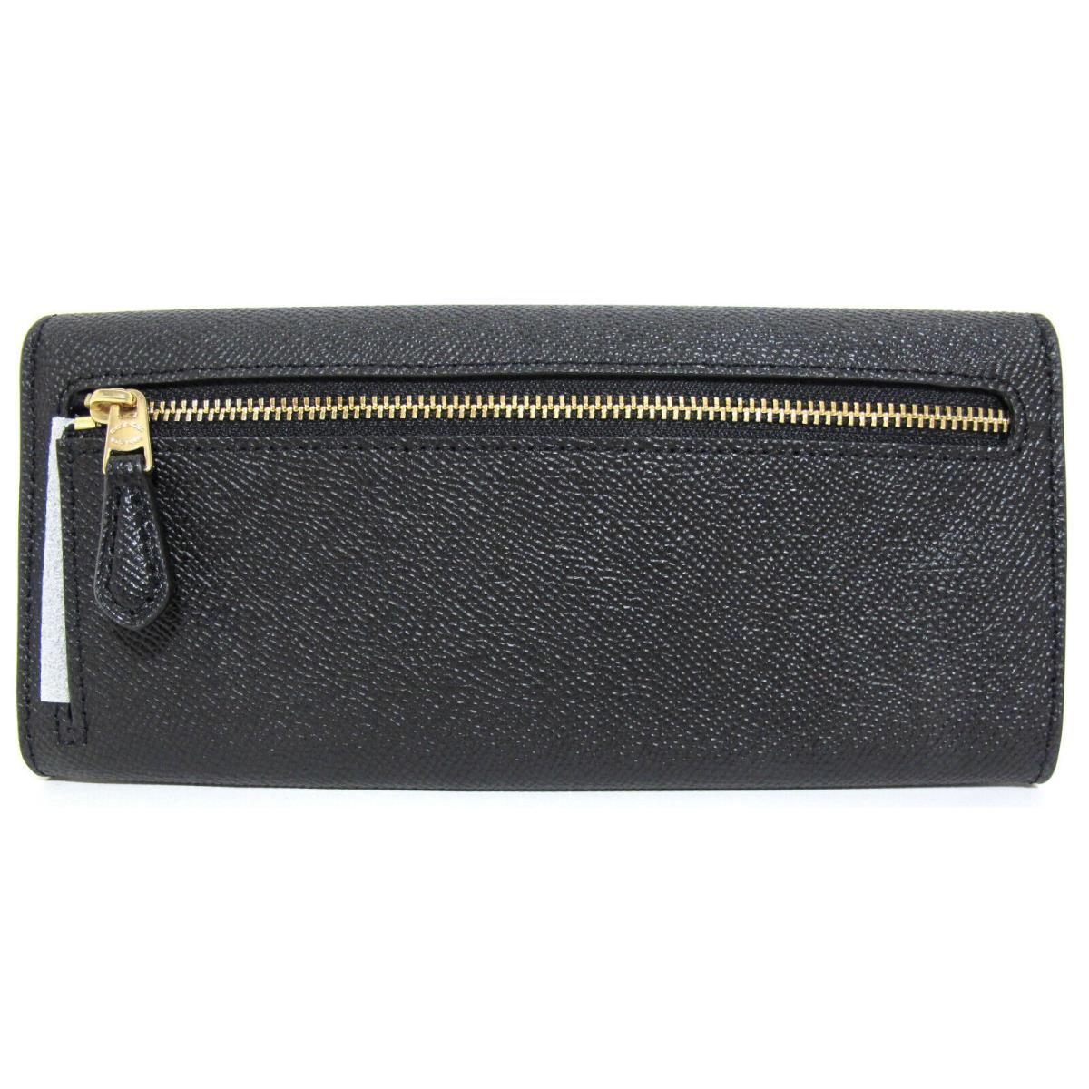 Coach Wyn Crossgrain Leather Soft Envelope Wallet Black/gold C2326