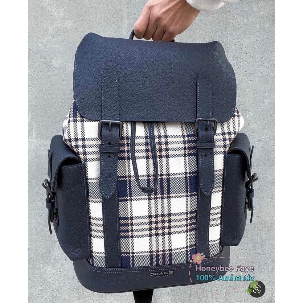 Coach Men s Hudson Backpack with Garden Plaid Print C8187