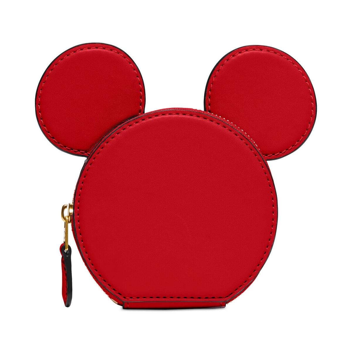 Coach Disney Parks Mickey Ears Coin Case Electric Red