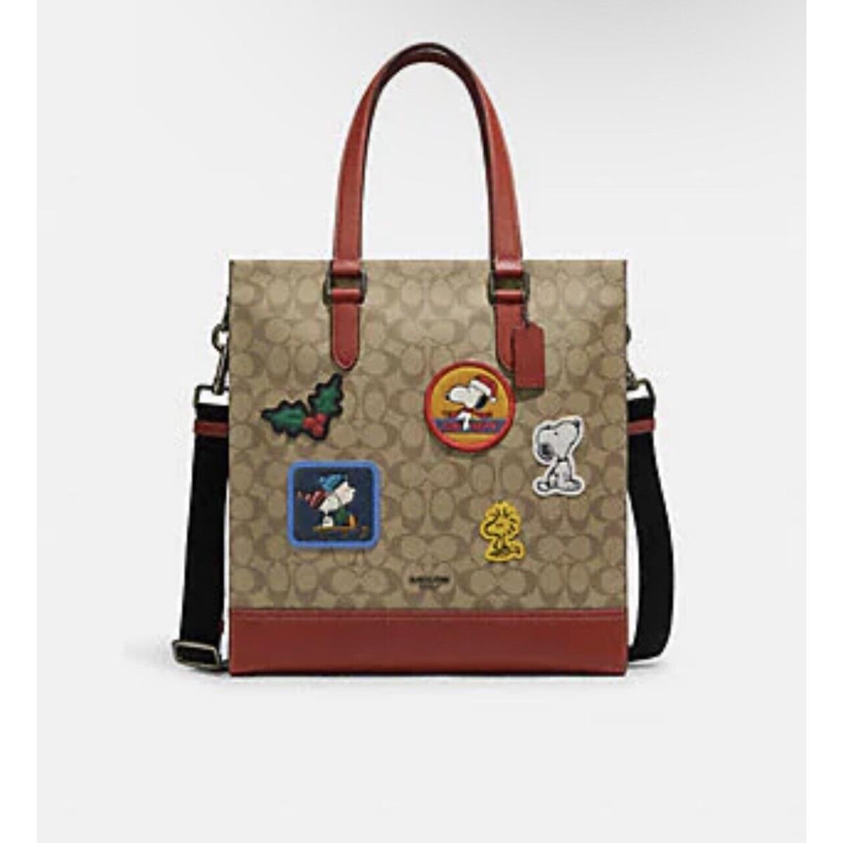 Coach X Peanuts Graham Structured Tote In Signature Canvas Patches