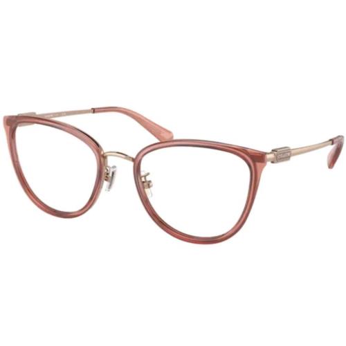 Coach HC5146 9415 Eyeglasses Women`s Rose Gold/transparent Full Rim Cat Eye 54mm