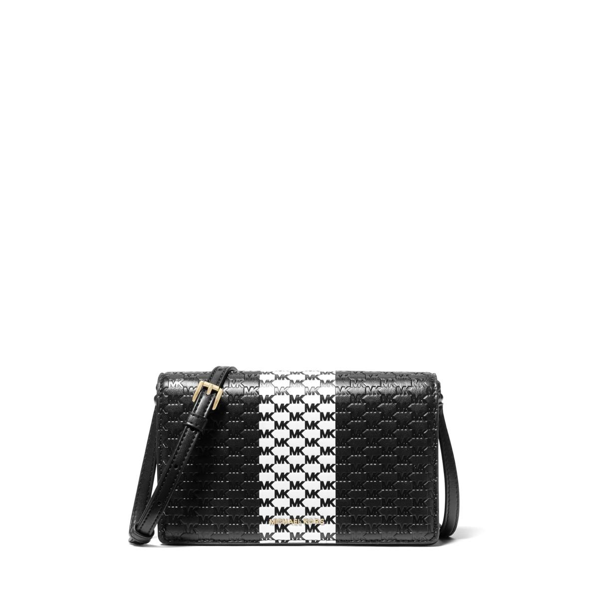 Woman`s Handbags Michael Michael Kors Jet Set Medium Flap Crossbody Black/Optic White