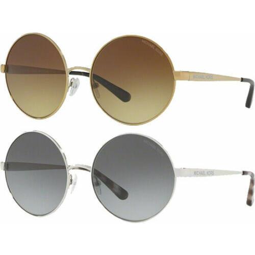 Michael Kors Large Round Women`s Sunglasses Gradient Lens Gold Black MK5020