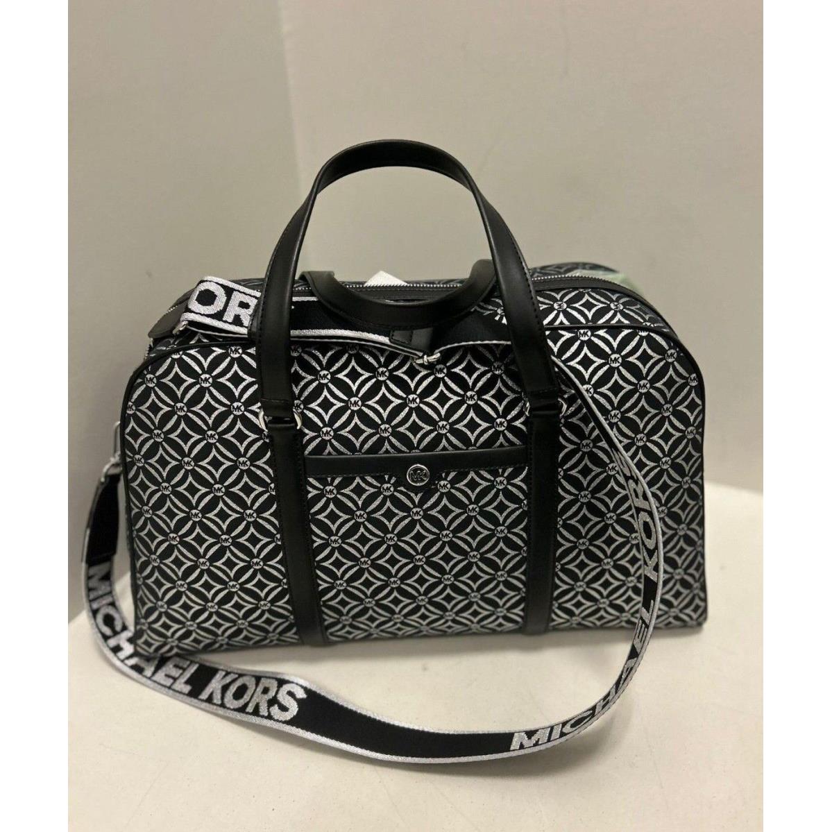 Michael Kors Travel Extra Large Pvc Weekender Duffle MK Shoulder Luggage Bag BLACK