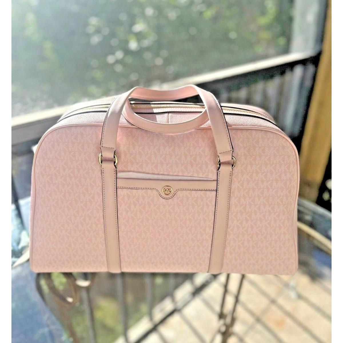 Michael Kors Travel Extra Large Pvc Weekender Duffle MK Shoulder Luggage Bag LIGHT POWDER BLUSH