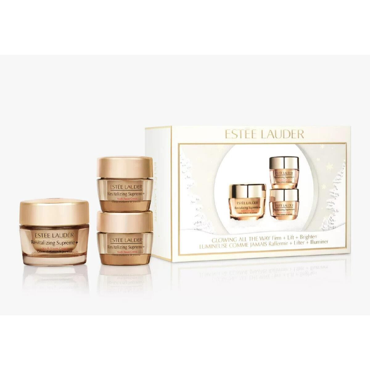 Estee Lauder Glowing All The Way Firm + Lift + Brighten Skincare Set 3pics See Description