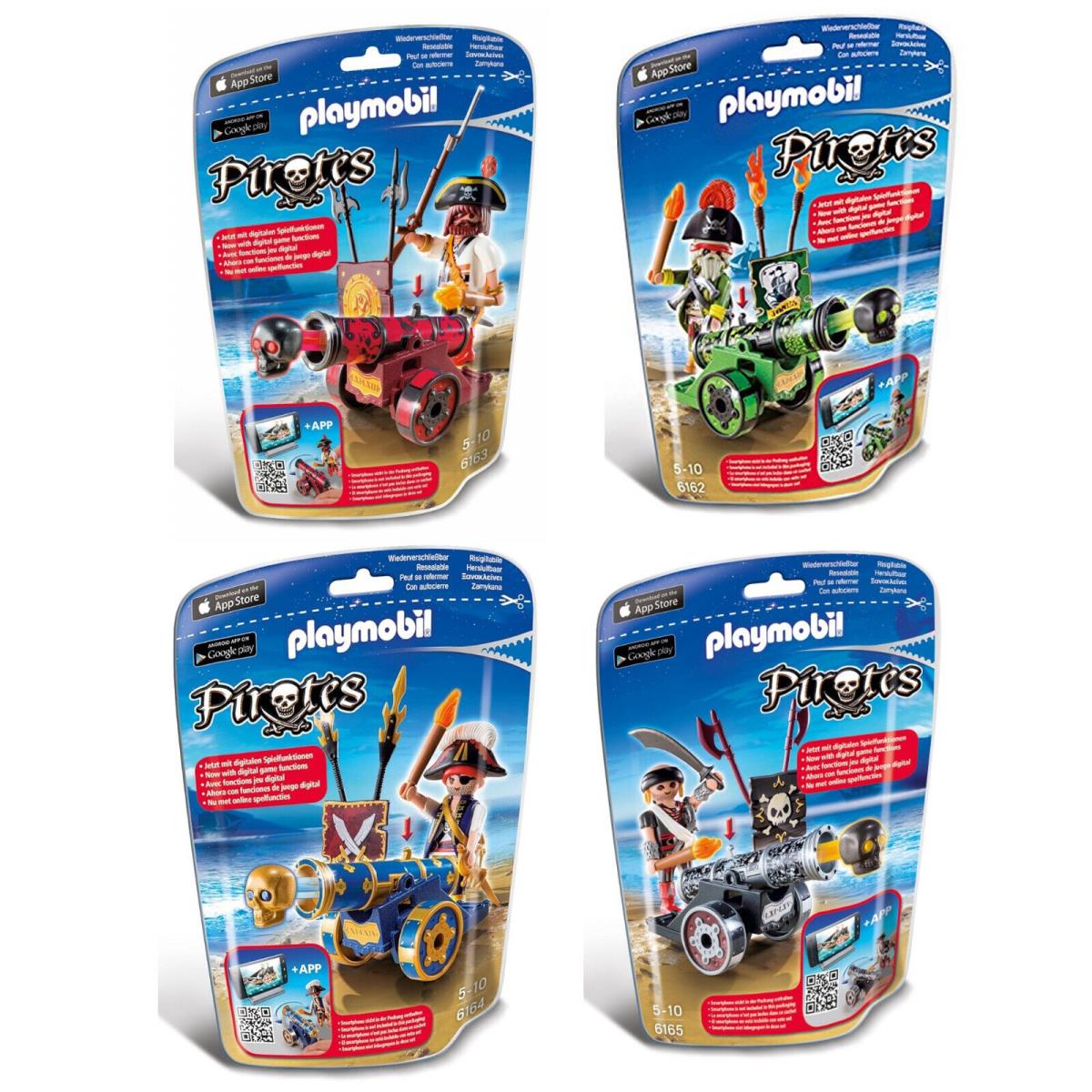 Playmobil 6162 6163 6164 6165 Pirate Blue Black Red Grn Interactive Skull Cannon