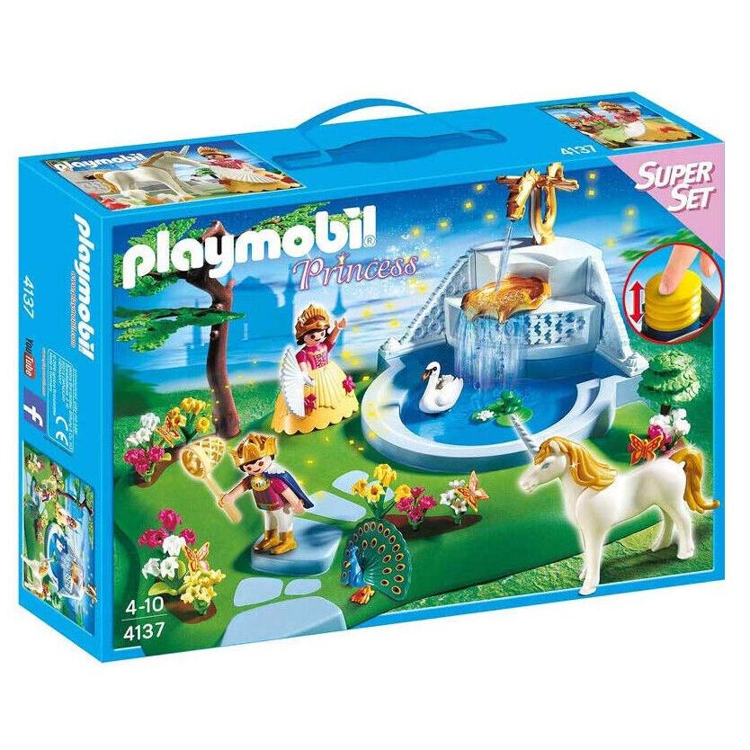 Playmobil 4137 Princess Royal Fountain Superset Toy Set Fairy Castle Unicorn