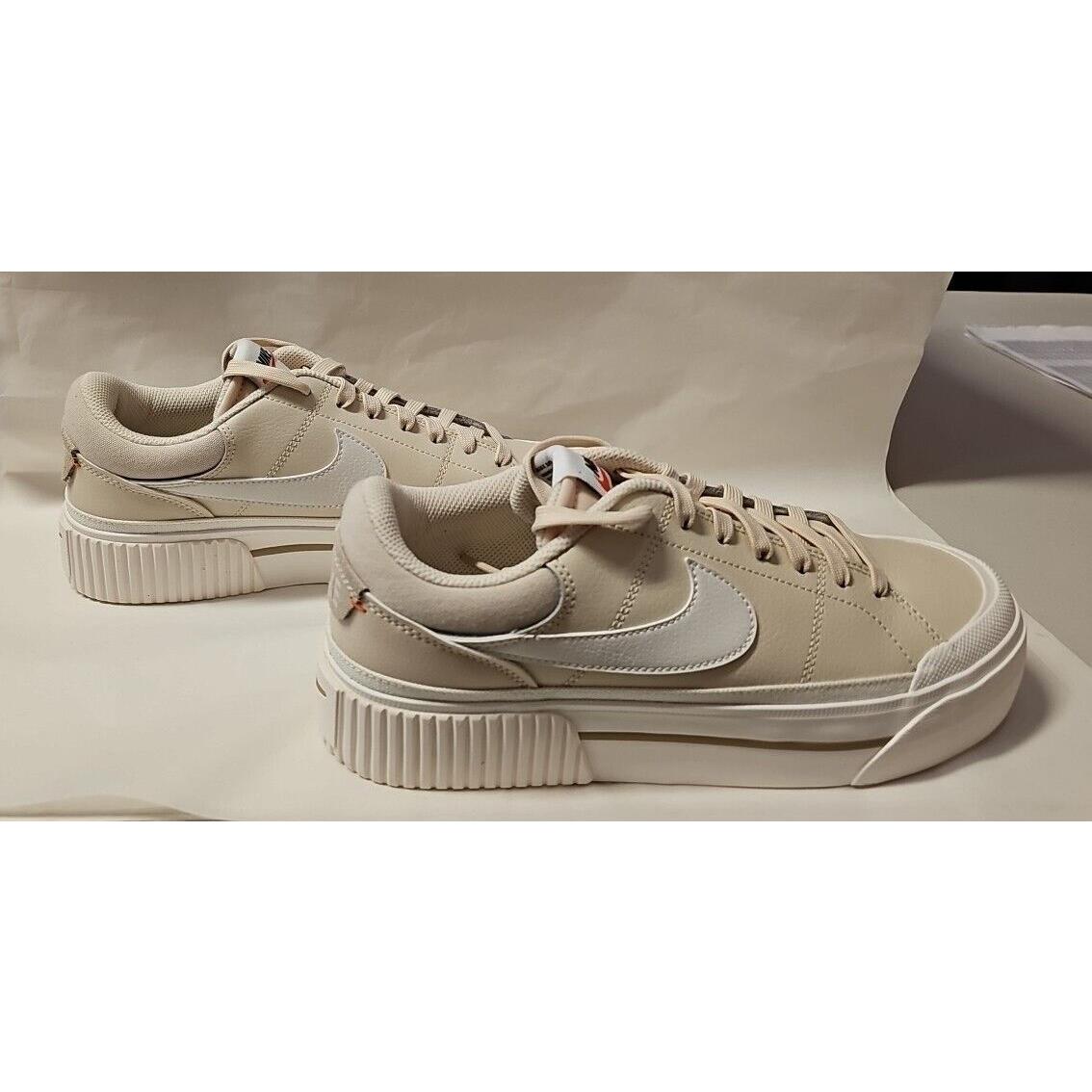 Nike Court Legacy Lift -women`s Sz 9.5-DM7590 200- Pearl/white - Pearl White/Sail/Team Orange/Phantom