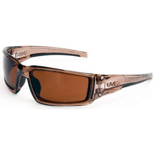 Uvex Hypershock Safety Glasses Smoke Brown Frame and Espresso Polarized Lens