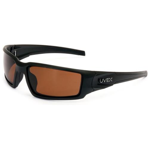 Uvex Hypershock Safety Glasses Black Frame Espresso Polarized Lens