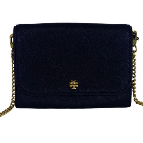 Tory Burch Emerson Chain Wallet Crossbody Purse Navy Blue