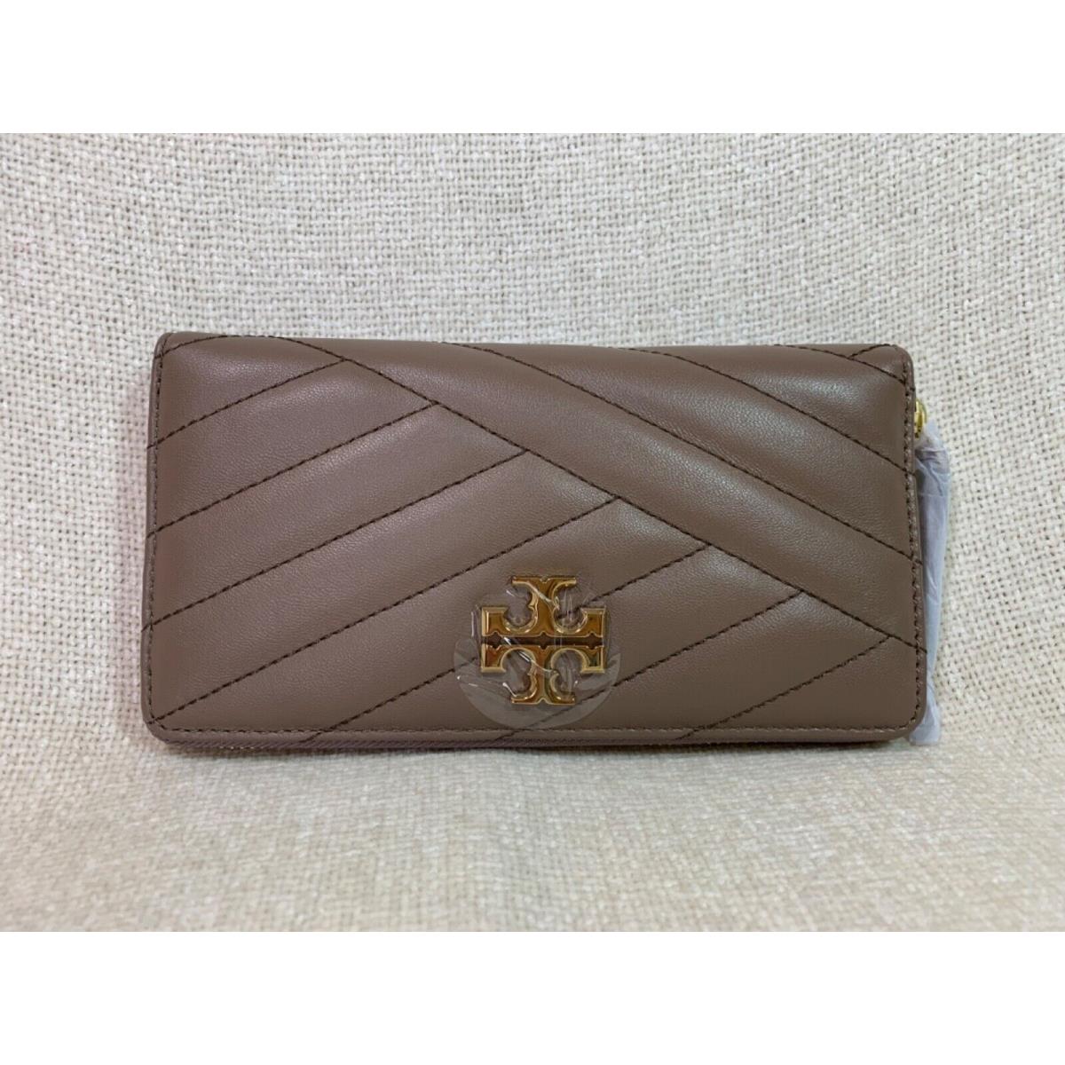 Tory Burch Kira Chevron Classic Taupe Leather Long Wallet