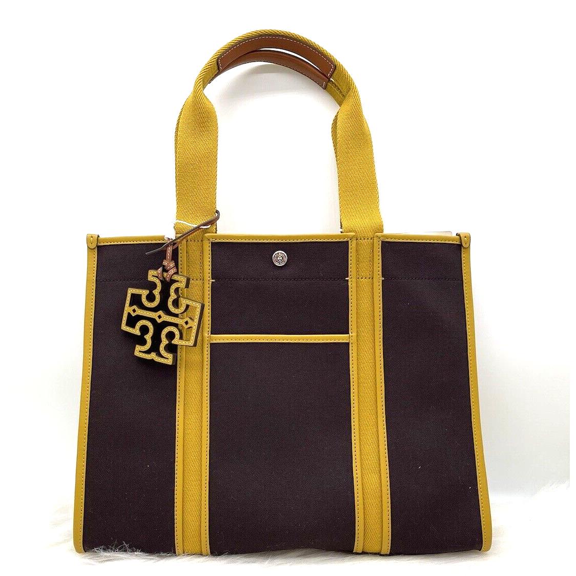 Tory Women’s Large Twill Canvas Tory Tote Burch Women s Large Twill Canvas Tory Tote In Dark Mahogany