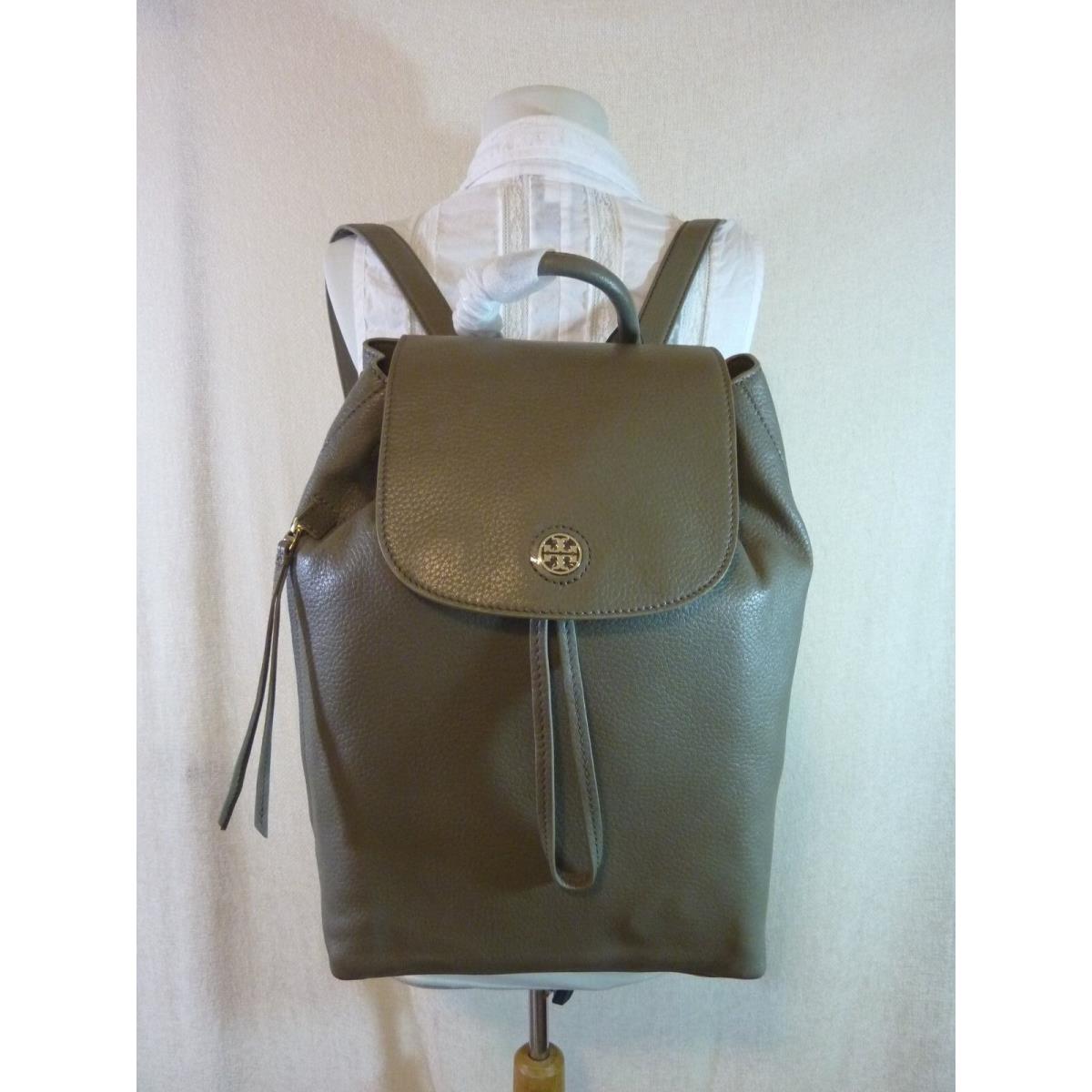 Tory Burch Porcini Gray Leather Brody Large Backpack