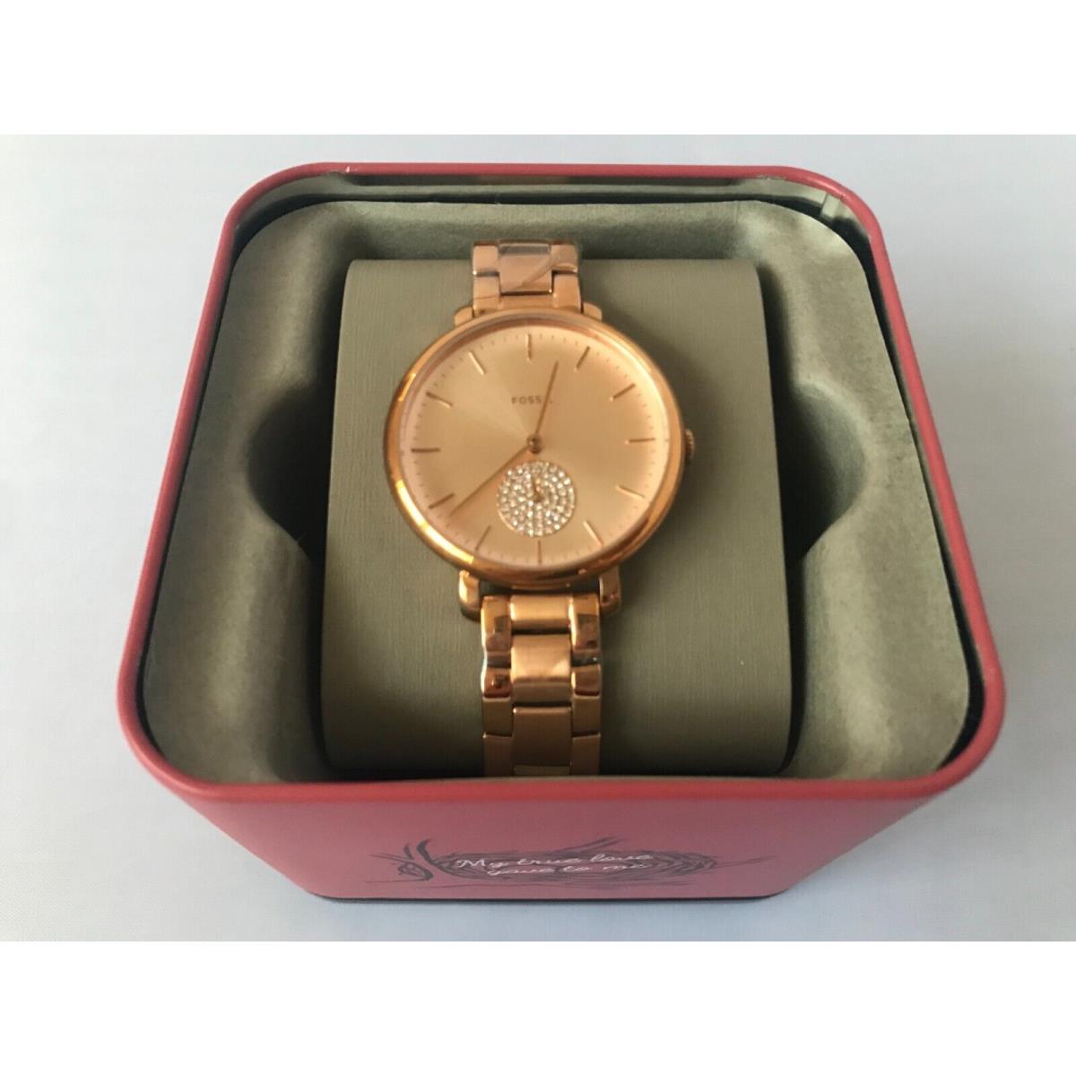 Fossil Women Jacqueline Three-hand Rose Gold-tone Stainless Steel Watch ES4438