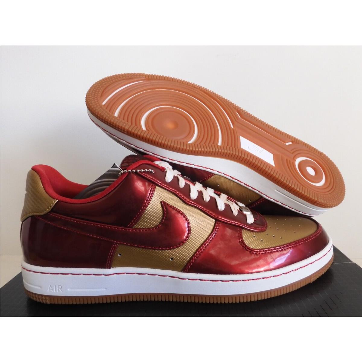 Nike AF1 Air Force 1 Downtown Lth QS Flat Gold var Red SZ 13 573979 700 SporTipTop