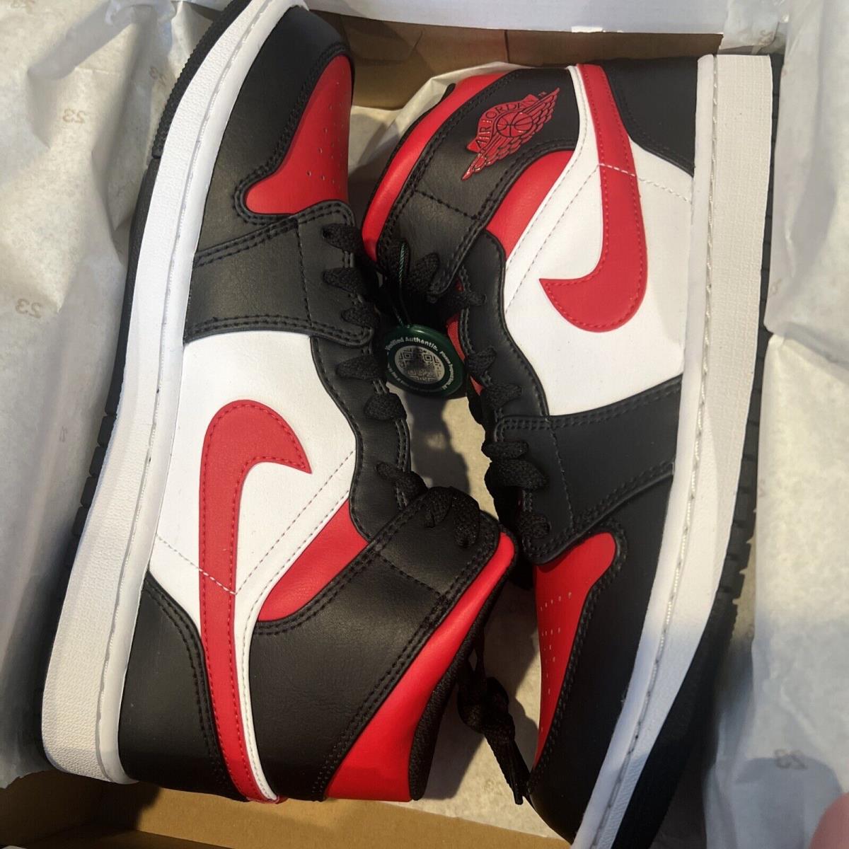 Size 10 - Jordan 1 Mid Bred Toe 554724-079 Nike Air Men`s