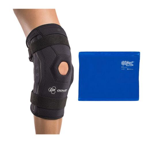 Donjoy Performance Bionic Knee Brace Black Medium and Ice Pack 11 x 14 Inches