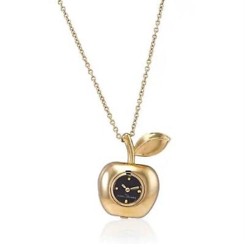 Marc Jacobs Quartz Black Dial The Bauble Apple Pendant Necklace Watch