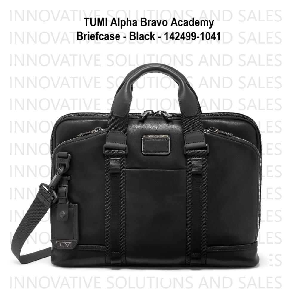 Tumi Alpha Bravo Academy Leather Briefcase - Black - 142499-1041 - Black