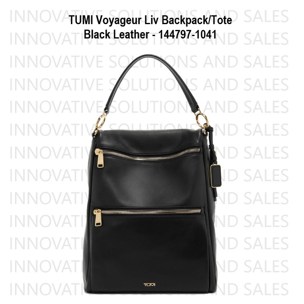 Tumi Voyageur Liv Backpack/tote - Black Leather - 144797-1041