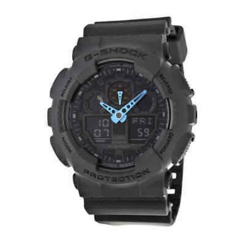 Casio G Shock Grey Digital Dial Resin Men`s Watch GA100C-8ACR