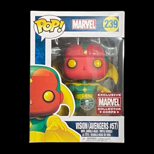 Funko Pop + Protector Marvel 239 Vision Avengers 57 Marvel Collector Mint