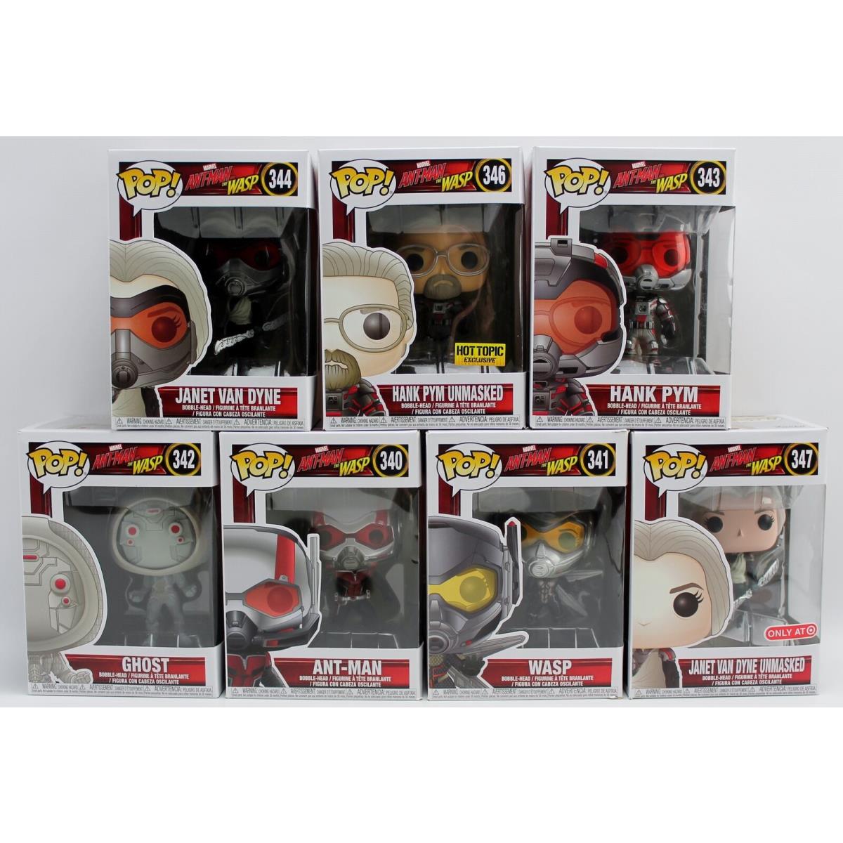 Funko Pops Marvel Ant Man and Wasp Van Dyne Ant Man Ghost Wasp