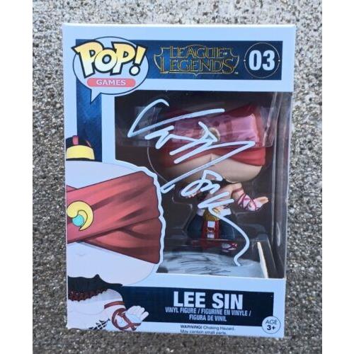 Lee Sin Vic Mignogna Signed Funko Pop Psa/dna League Of Legends