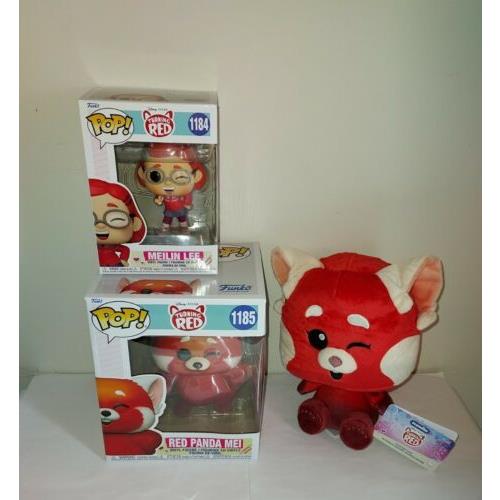 Funko Pop Disney Pixar Turning Red: Red Panda Mei 1185 Meilin Lee 1184 Plush