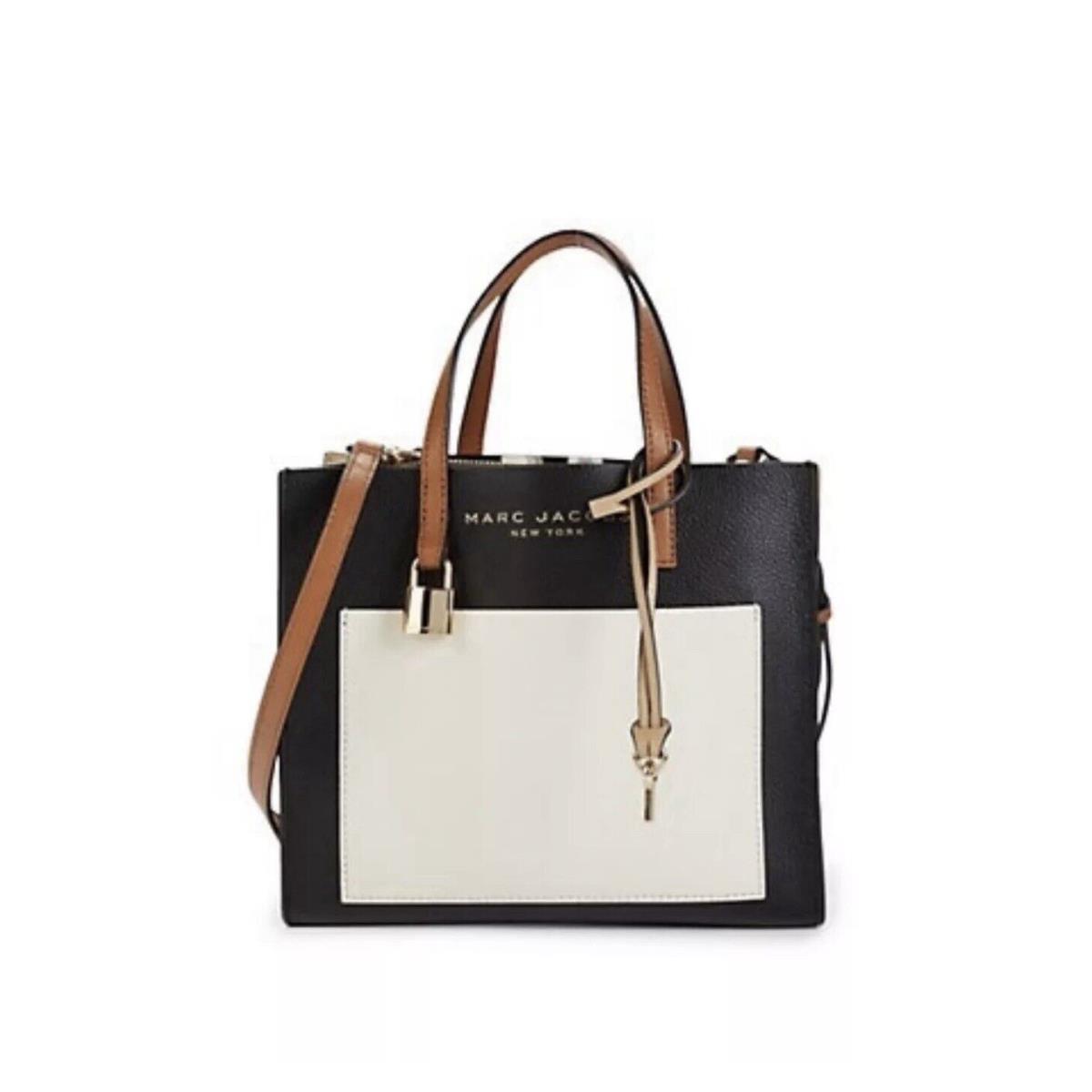 Marc Jacobs Grind Mini Smoked Almond Colorblock Leather Tote Crossbody Bag