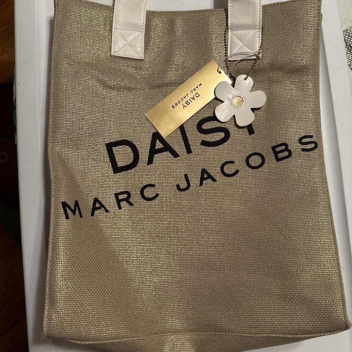 Marc Jacobs Daisy Fragrances Shimmery Gold Tone Tote Bag with Charm