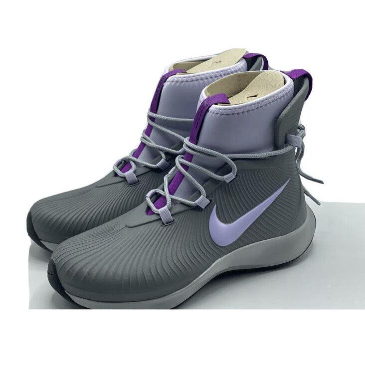 Nike Binzie Waterproof Rain Boots Sneakers Youth Size 5Y Grey Violet