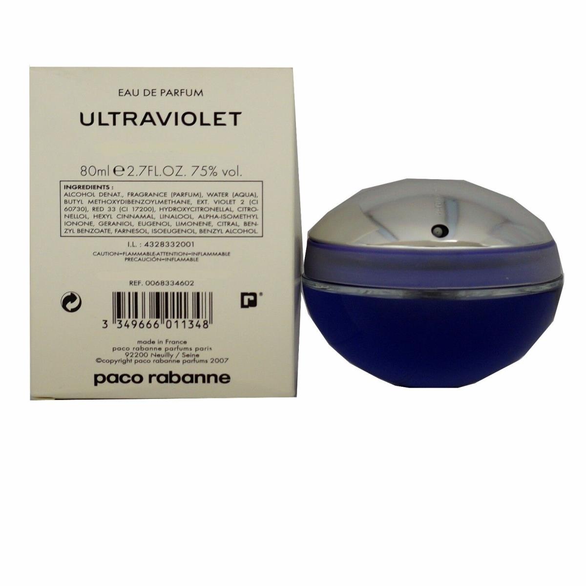 Ultraviolet BY Paco Rabanne Eau DE Parfum Spray 80 ML/2.7 Fl.oz. T - O/p