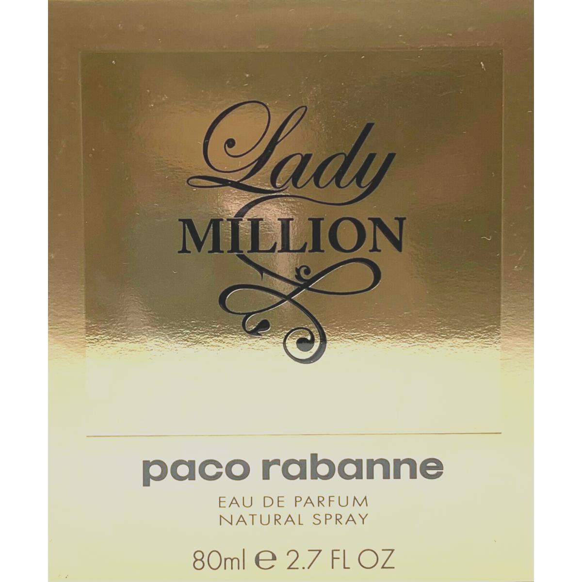 Paco Rabanne Lady Million Eau DE Parfum Spray For Women 2.7 Oz / 80 ml