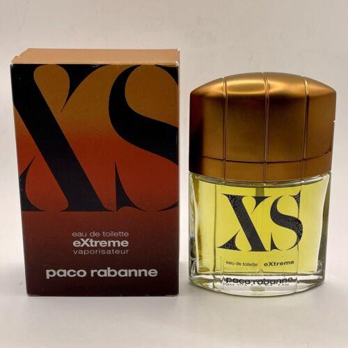 XS Extreme By Paco Rabanne For Men 1.7oz /50ml Edt Spray Rare Vtg