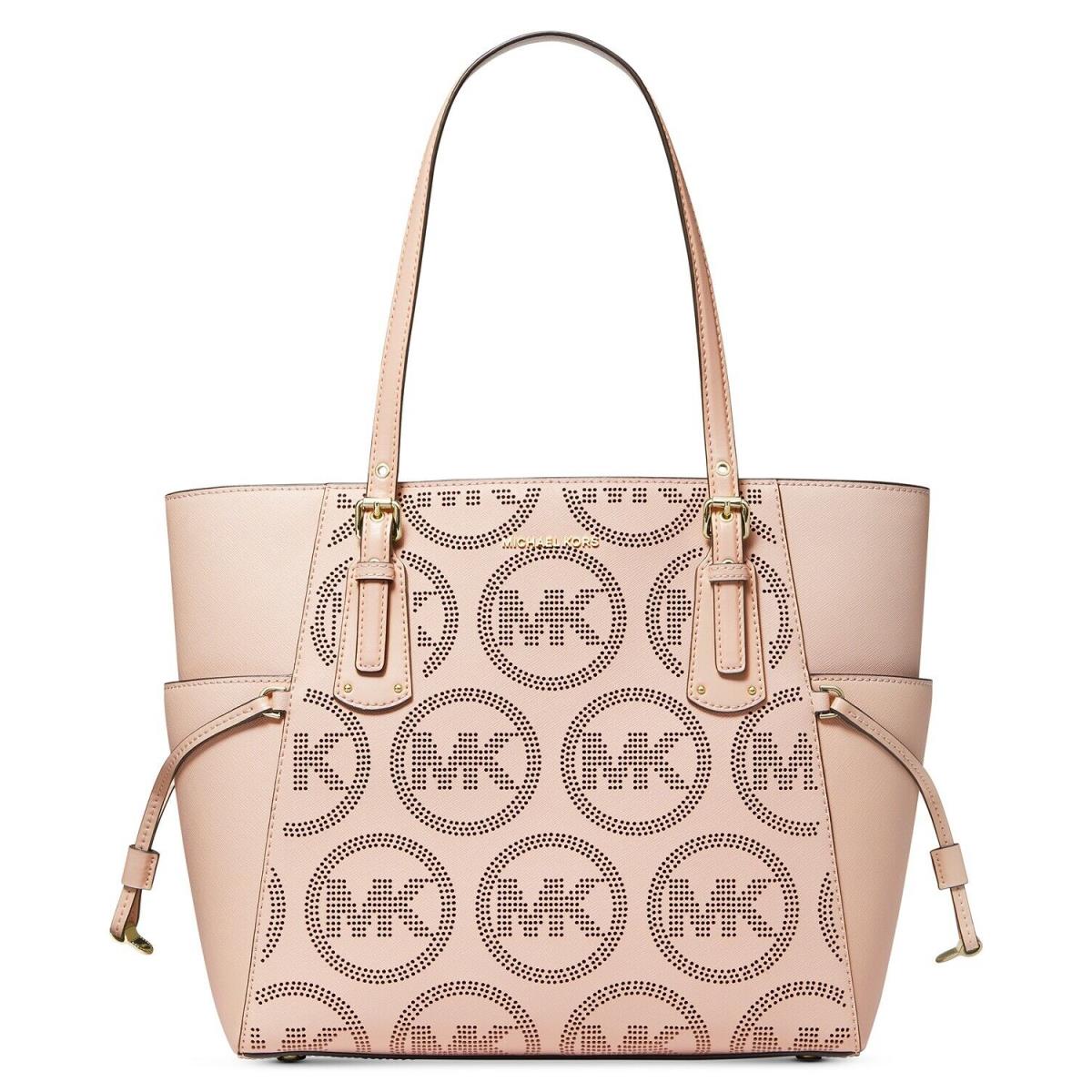 Kors Voyager East West Leather Tote Soft Pink/gold