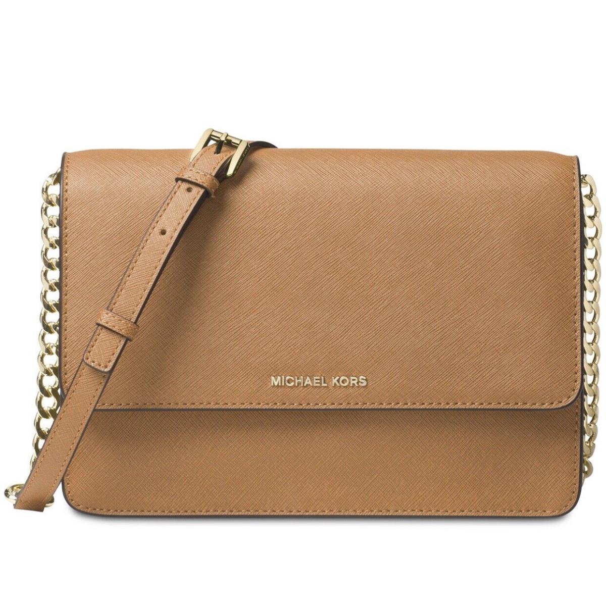 Michael Kors Gusset Crossbody Acorn Gold Hardware Large Leather