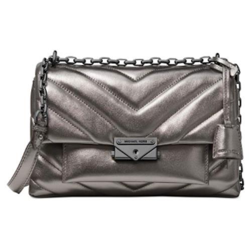 Michael Kors Cece Chevron-quilted Metallic Leather Crossbody Pkg