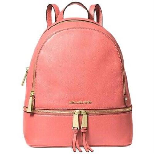 Michael Kors Rhea Zip Medium Backpack Pink Venus Leather Travel School