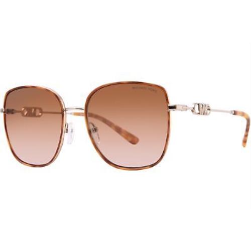 Michael Kors Empire-Square-2 MK1129J 10143B Sunglasses Women`s Gold/amber 56mm