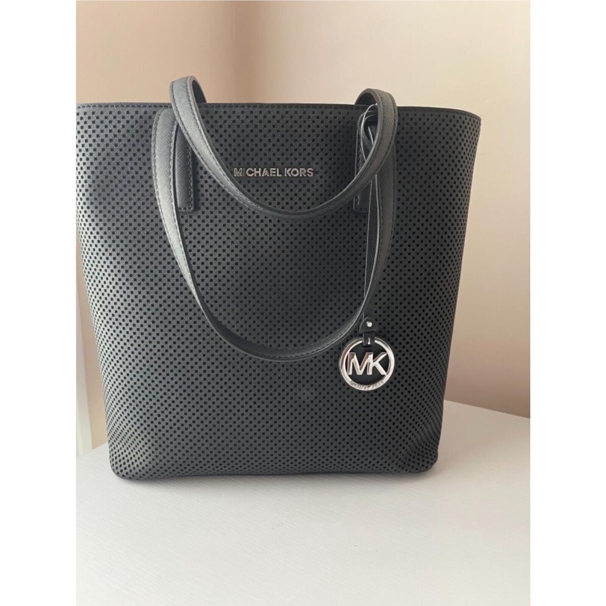 Michael Kors Hayley Black Leather MD NS TZ Tote 30T6SH3T20