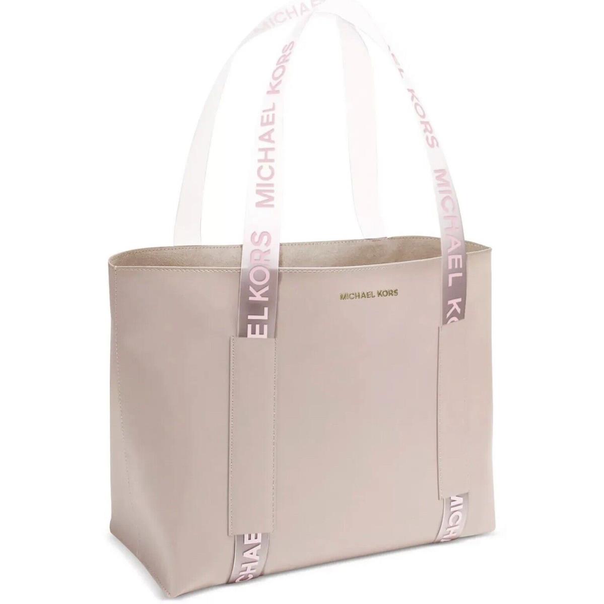 Michael Kors Leather Tote Clear Logo Straps Blush Pink