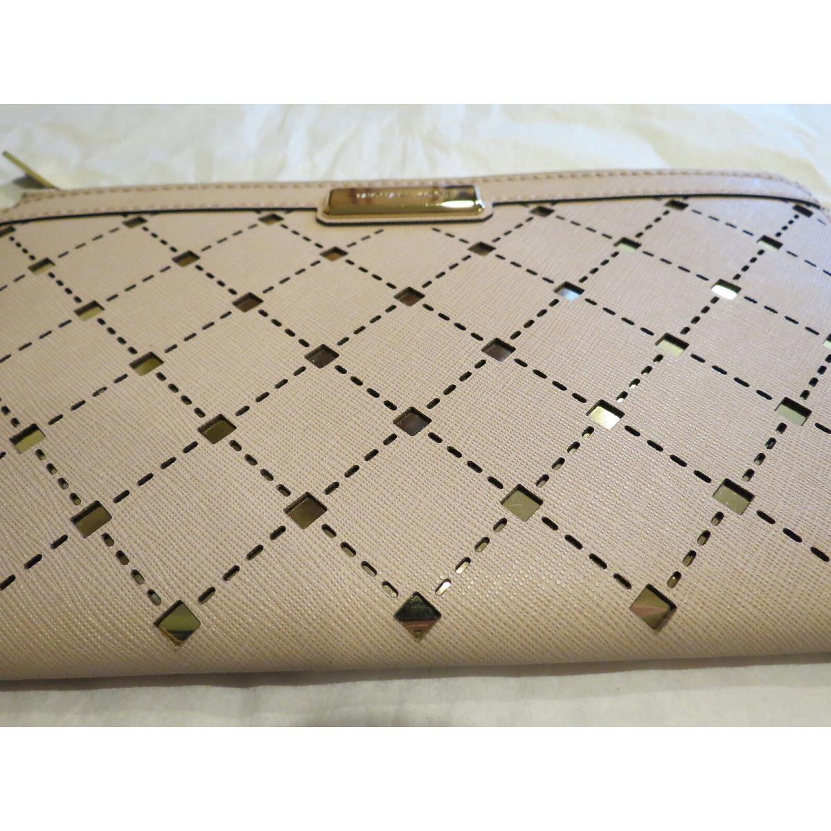 Michael Kors Jamey Clutch Wristlet Pink Saffiano Leather