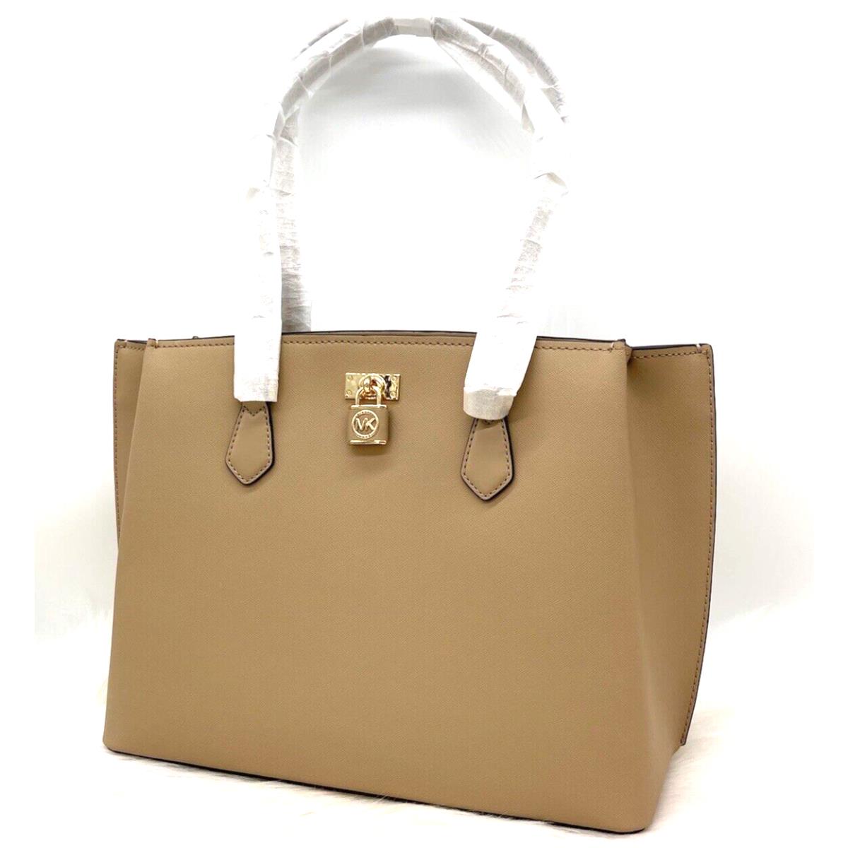 Kors Ruby Large Saffiano Leather Tote In Camel