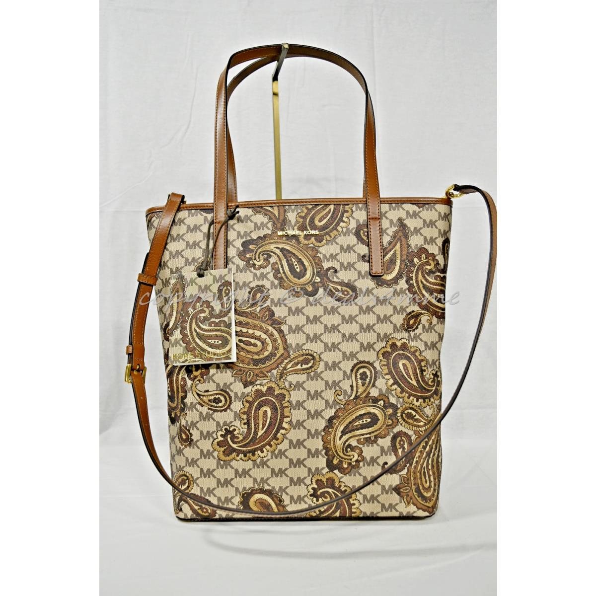 Michael Kors Emry Large North/south Heritage Paisley Tote in Luggage Brown