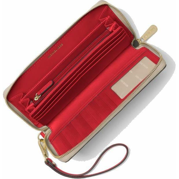 Michael Kors Jet Set Travel Continental Wristlet Nat/cherry 32H6TTVE7V