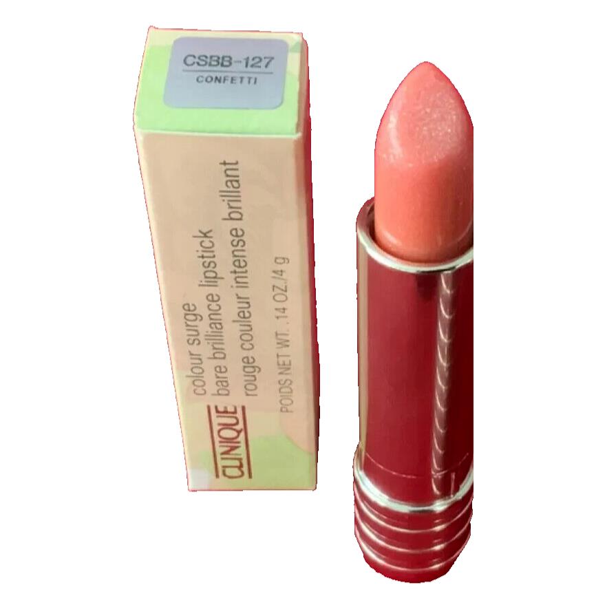 Clinique Colour Surge Bare Brilliance Lipstick Confetti CSBB-127 Full Size